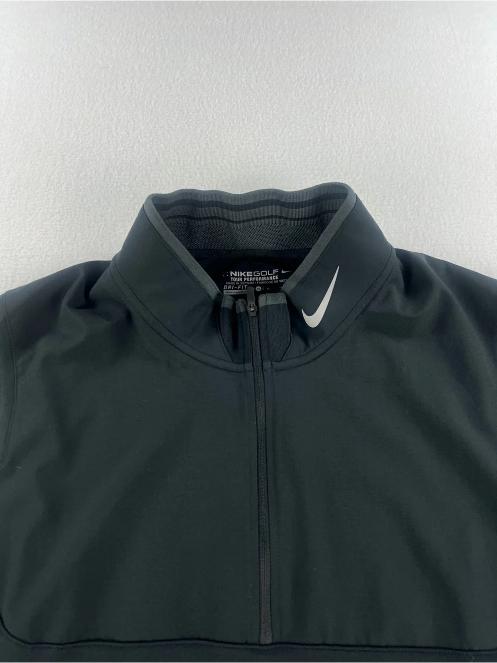 Nike Golf Dri Fit Tour Performance 1/4 Zip Vest Black Sleeveless Mens Size XL